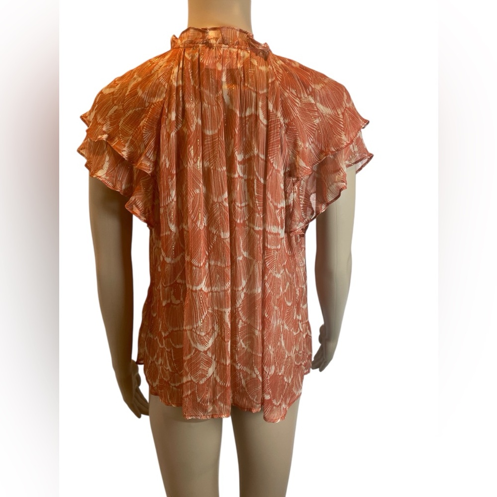 Lavender Brown Women's rust multi Patterned Top s… - image 5